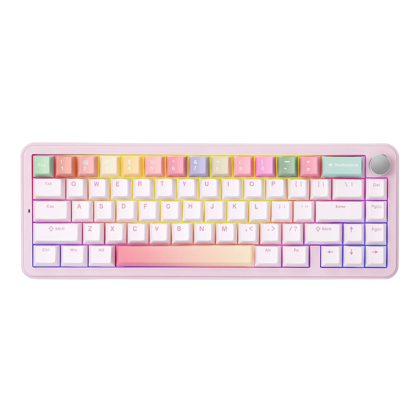 YUNZII B68 Wireless Mechanical Gaming Keyboard, Tri-Mode Hot Swappable Cute Gasket Mounted Creamy Keyboard for Win/Mac,