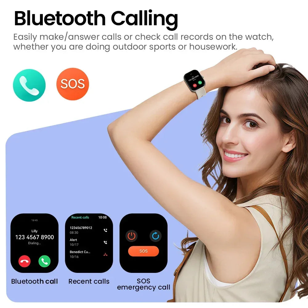 HAYLOU Watch S6 Smartwatch 2.01" HD Display Smart Watch Bluetooth Voice Callings IP68 Waterproof Fitness Tracking Smartwatch - Urbizia