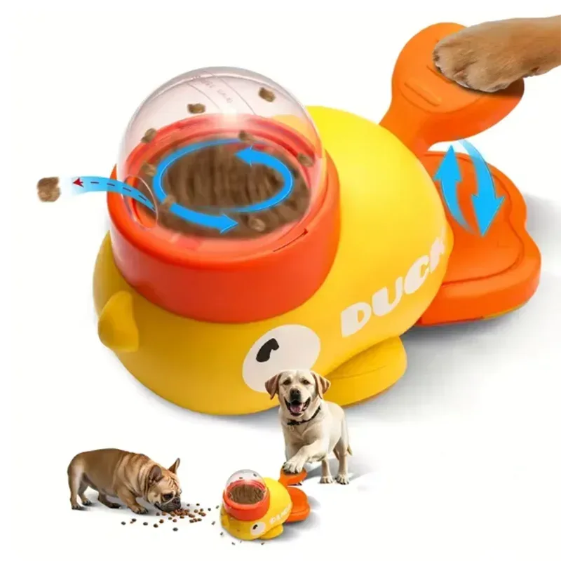 Little yellow duck pet leaking device pet interactive toys educational training device pet feeding device puppy leaking toys - Urbizia