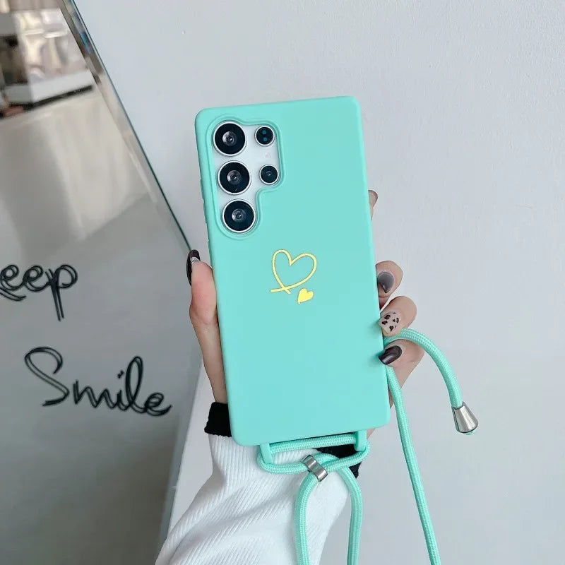 Candy Color Crossbody Lanyard Shockproof Phone Case