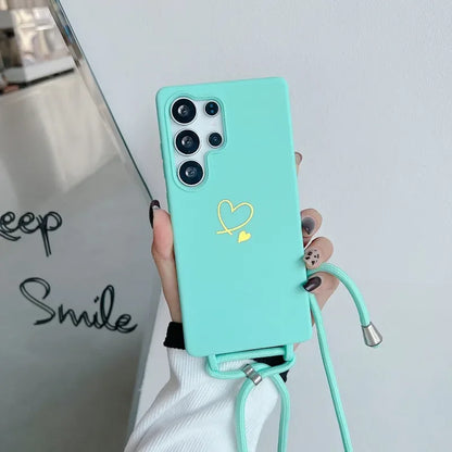 Candy Color Crossbody Lanyard Shockproof Phone Case
