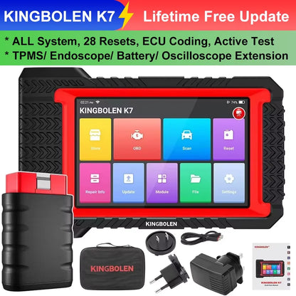 Lifetime Free Update KINGBOLEN K7 ALL System Car Diagnostic Tools ECU Coding Active Test 28 Resets PK LAUNCH X431 CRP919E BT