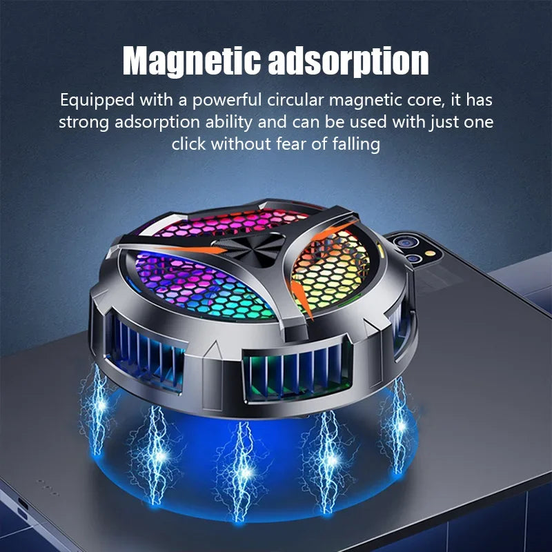Magnetic Phone Cooling Fan with Aluminum Stand for Tablets & Phones