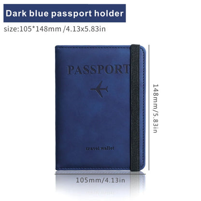 RFID Blocking Passport Holder PU Leather Anti-magnetic Travel Wallet Card Case Travel Accessories 6 Colors Optional
