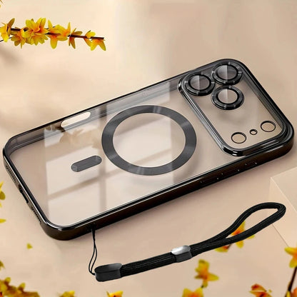 Luxury Magnetic For Magsafe Phone Case For iPhone 18 Promax 17 Air 16 15 14 13 12 11 Pro Max Plating With Hand Rope Back Cover