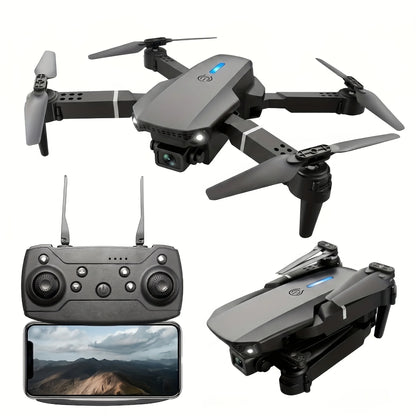 2026 Upgraded E99 PRO MAX Foldable Drone with Dual Camera 4K HD, Screen Remote Control, 2 Batteries 40Min Flight Time, One Key Return, LED Lights, Mini RC Quadcopter for Adults Beginners, Black Friday Christmas Gift