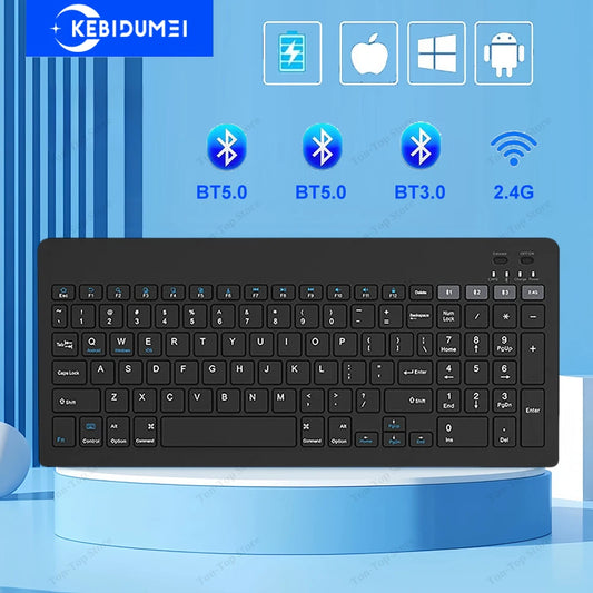 Dual-Mode Bluetooth 5.0 Keyboard 2.4G Wireless Keyboard 3-BT Rechargeable Gaming Keyboard For Laptop Tablet Android iOS Windows