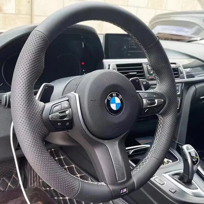 DIY Microfiber Leather Car Steering Wheel Cover For BMW M Sport F06 F10 F15 F16 F20 F21 F25 F30 F32gt F80 F82 X1 X3 x5