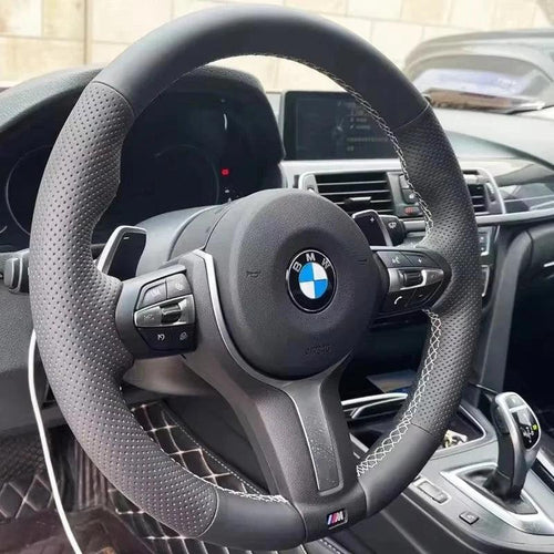 DIY Microfiber Leather Car Steering Wheel Cover For BMW M Sport F06 F10 F15 F16 F20 F21 F25 F30 F32gt F80 F82 X1 X3 x5