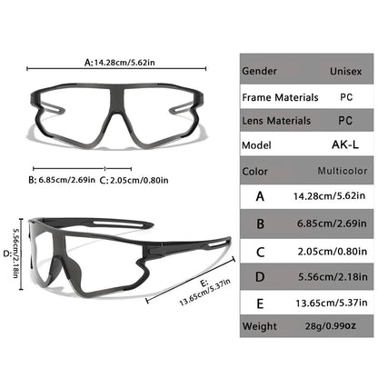Men Women Photochromic Motorcycle Glasses Outdoor Sports Big Frame Windproof Cycling Running Hiking Goggles