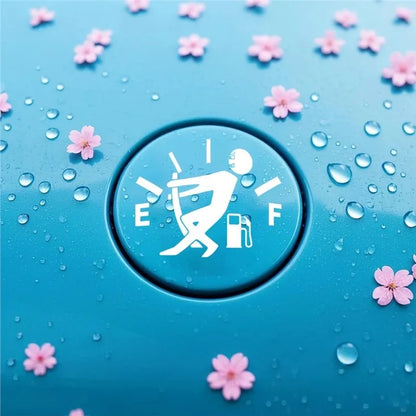 Fuel Tank Cap Sticker Waterproof Creativity Pull Fuel Tank Pointer Sticker Fuel Gage Empty Gas Decal Reflective Auto Exterior
