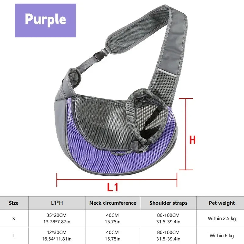 1Pc Dog out backpack,Dog Sling Carrier Breathable Mesh Travel Crossbody Bag For Puppy Cat Hiking Camping - Urbizia