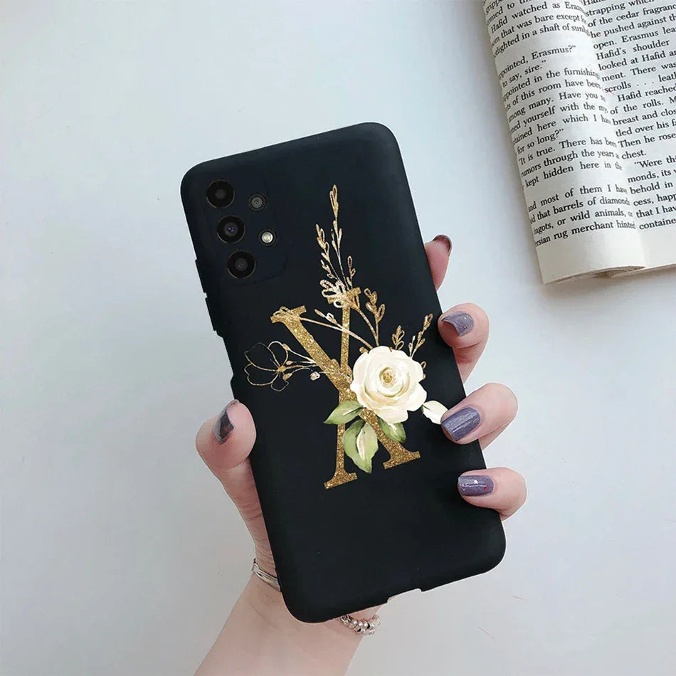 Flower Alphabet Soft TPU Case for Samsung Galaxy A Series