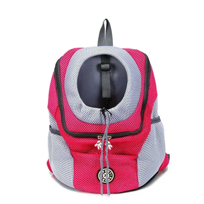 New Double Shoulder Portable Travel Backpack Outdoor Pet Dog Carrier Bag Pet Dog Front Bag Mesh Backpack - Urbizia