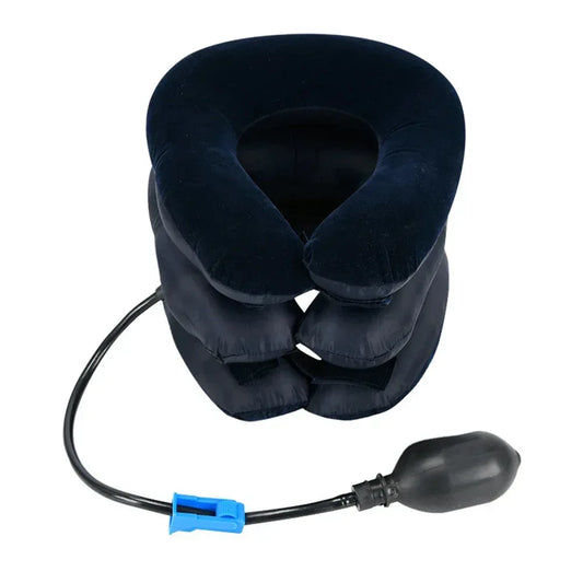 Inflatable Neck Stretcher Support Air Cervical Traction 3 Tubes Neck Braces Stress Relief Relaxation Men Women for Home Office - Urbizia