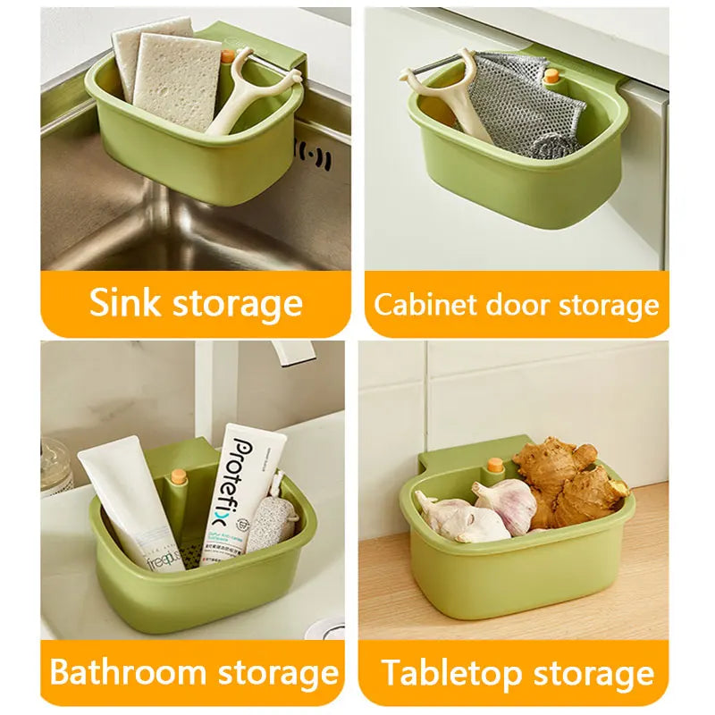 Kitchen Sink Filter Basket – One-Click Press Drain Storage Rack