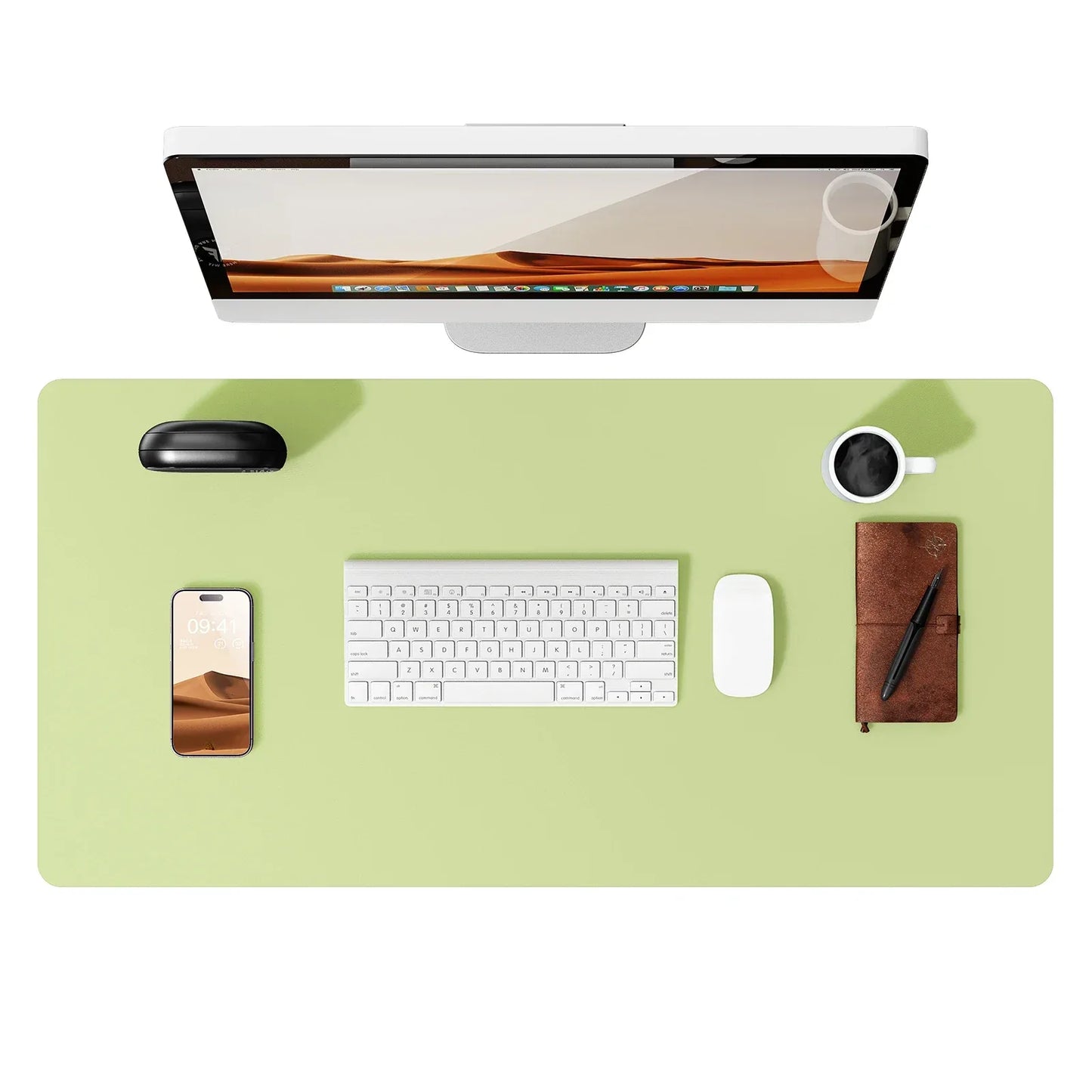 Large Mouse Pad,Office Desk Mat, Leather Desk Pad Protector, Non-Slip PU Leather Desk Blotter, Laptop Desk Pad - Urbizia