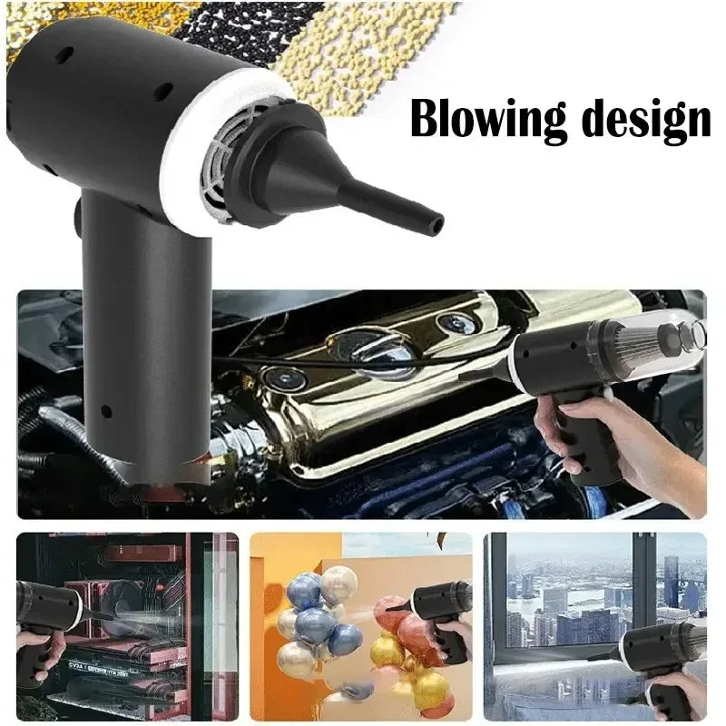 9000Pa Wireless Car Vacuum Cleaner USB Charging 1200mAh Portable Cleaning Appliance Mini Wet and Dry Vacuum Cleaner Household - Urbizia