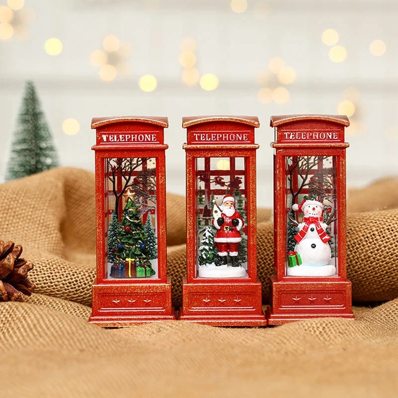 2025 Christmas Phone Booth Lights Ornament