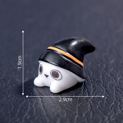 Miniature Halloween Resin Figurines – 3D Horror Raven, Tombstone, Ghost & Skull Ornaments