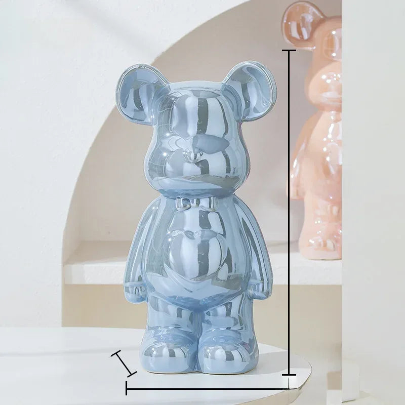 17/27/cm Aesthetic Bear brick Ceramic Staute Teddy Bear decor action figure Sculptures Ornament for room Home Decoration Crafts - Urbizia