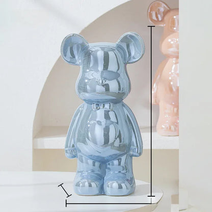 17/27/cm Aesthetic Bear brick Ceramic Staute Teddy Bear decor action figure Sculptures Ornament for room Home Decoration Crafts - Urbizia