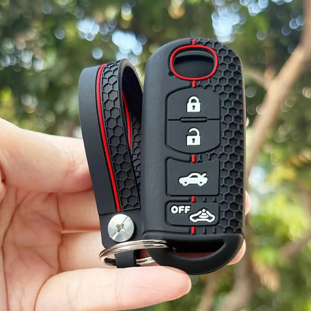 For Mazda 2 3 6 CX-5 CX-3 CX-9 CX-7 MX-5 Silicone Key Case With Keychain Protection Cover Car Key