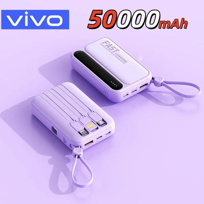 120W Fast Charging Power Bank with Built-in Cables