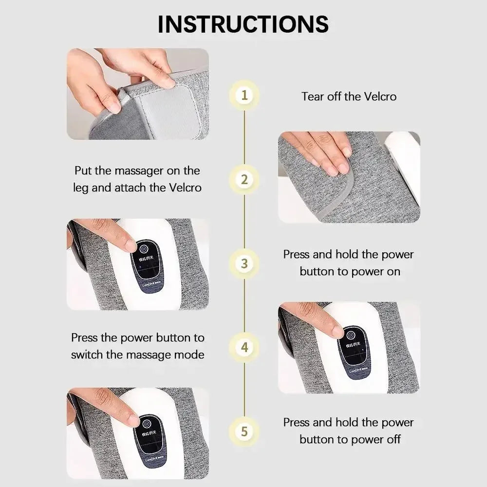 1/2 pcs Electric Leg Massager Wireless 360° Air Compression Leg Calf Massage Air Pressure Calf Massager Relax Leg Muscle - Urbizia