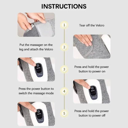 1/2 pcs Electric Leg Massager Wireless 360° Air Compression Leg Calf Massage Air Pressure Calf Massager Relax Leg Muscle - Urbizia