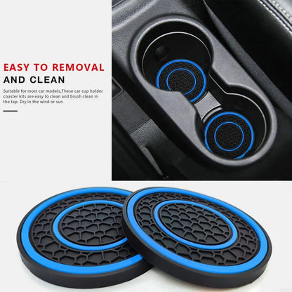 New 2-piece Anti Slip Mat, Car Coaster, Durable Car Cup Holder, Coaster, Universal, Dust-proof Protection for Car Interior
