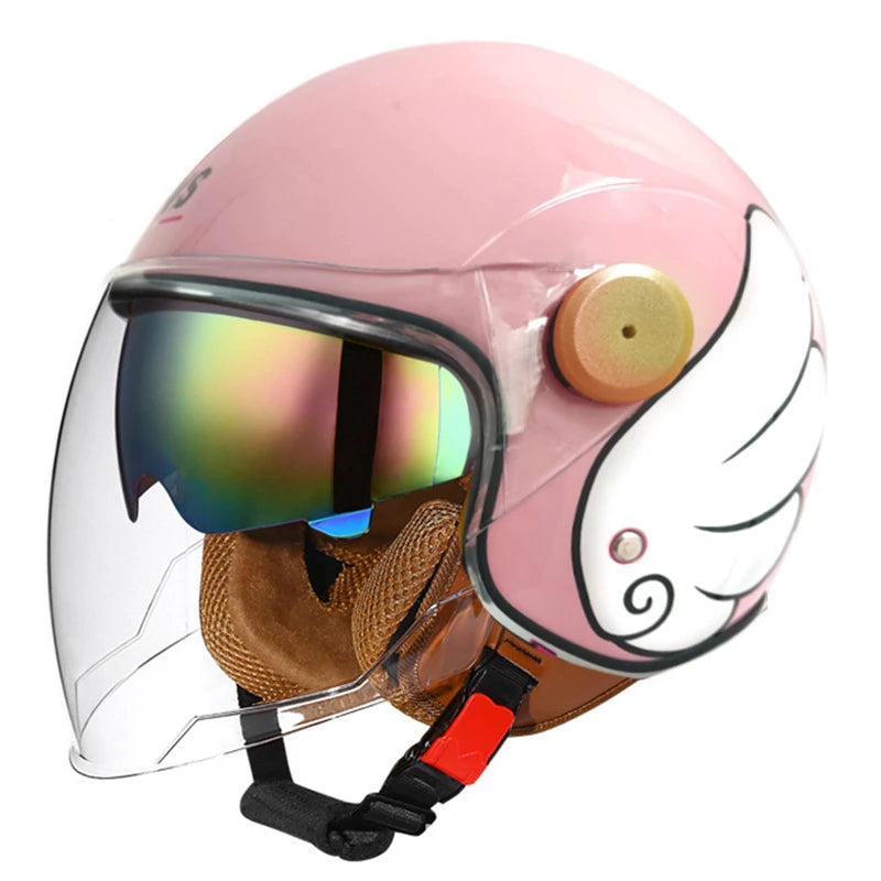 Sevs Open-Face Motorcycle Helmet with Visor