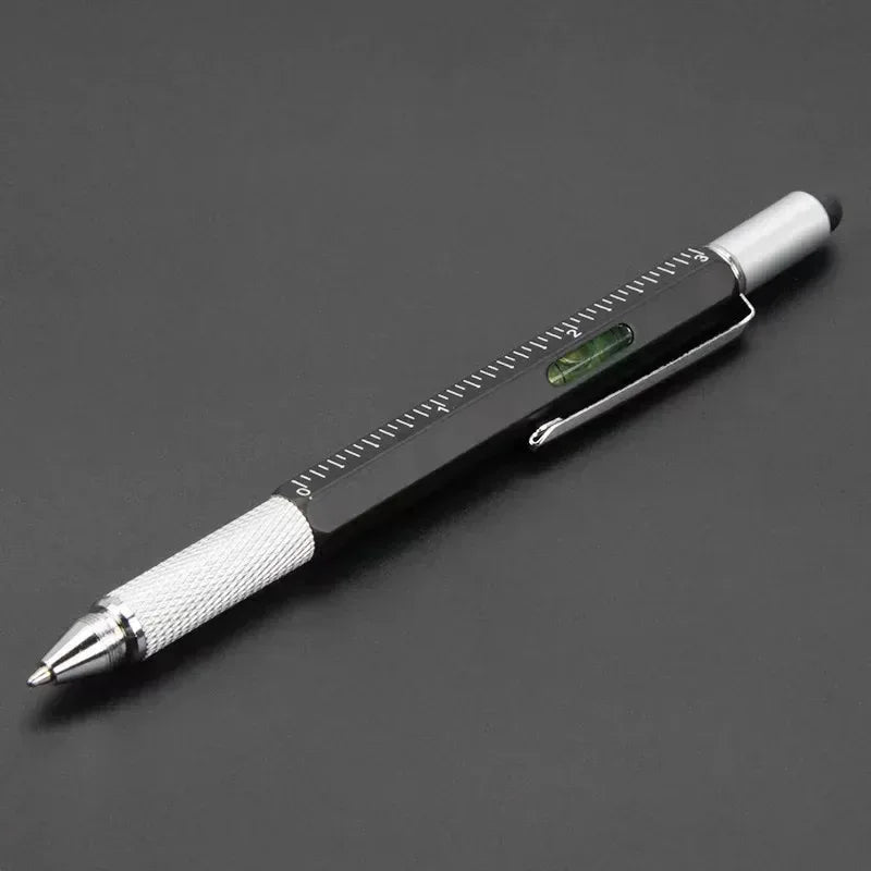 7 in 1 Multifunctional Pen Touch Screen Stylus Capacitive Pen with Screwdriver Ruler Levelgauge Refillable Ballpoint Pencil Tool - Urbizia