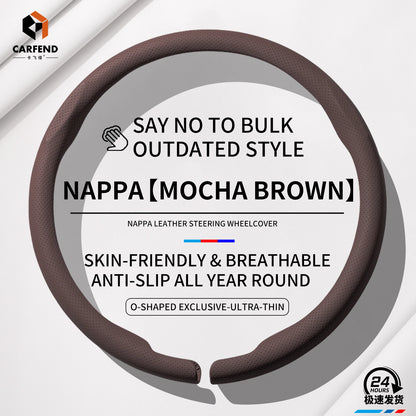 2026 New Ultra-Thin Car Steering Wheel Cover All-Season Universal  Anti-Slip Sweat-Absorbent Suede Nappa Automotive Interior