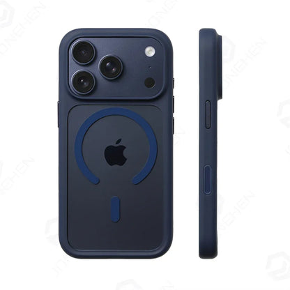 For Magsafe Transparent Camera Control Button Case For iPhone Air 16 17 Pro Max 17pro Orange Magnetic Armor Shockproof Cover