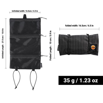 HODRGEAR Ultralight Toiletries Organizer UHMWPE Gridstop | 35g Roll-Up Mesh Pouch | YKK Zippers | Hiking & EDC Storage UL GEAR - Urbizia