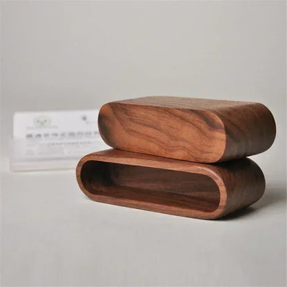 Wooden Business Card Holder Note Holder Display Rack Card Holder Office Supplies Stationery Desktop Accessories Storage Box - Urbizia
