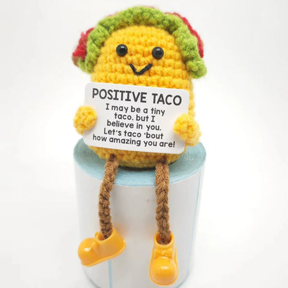 Positive Energy Crochet Doll Pocket Hug Handmade Knitted Plush Potato Plant Avocado Bee Turtle Duck Funny Emotional Support Gift - Urbizia