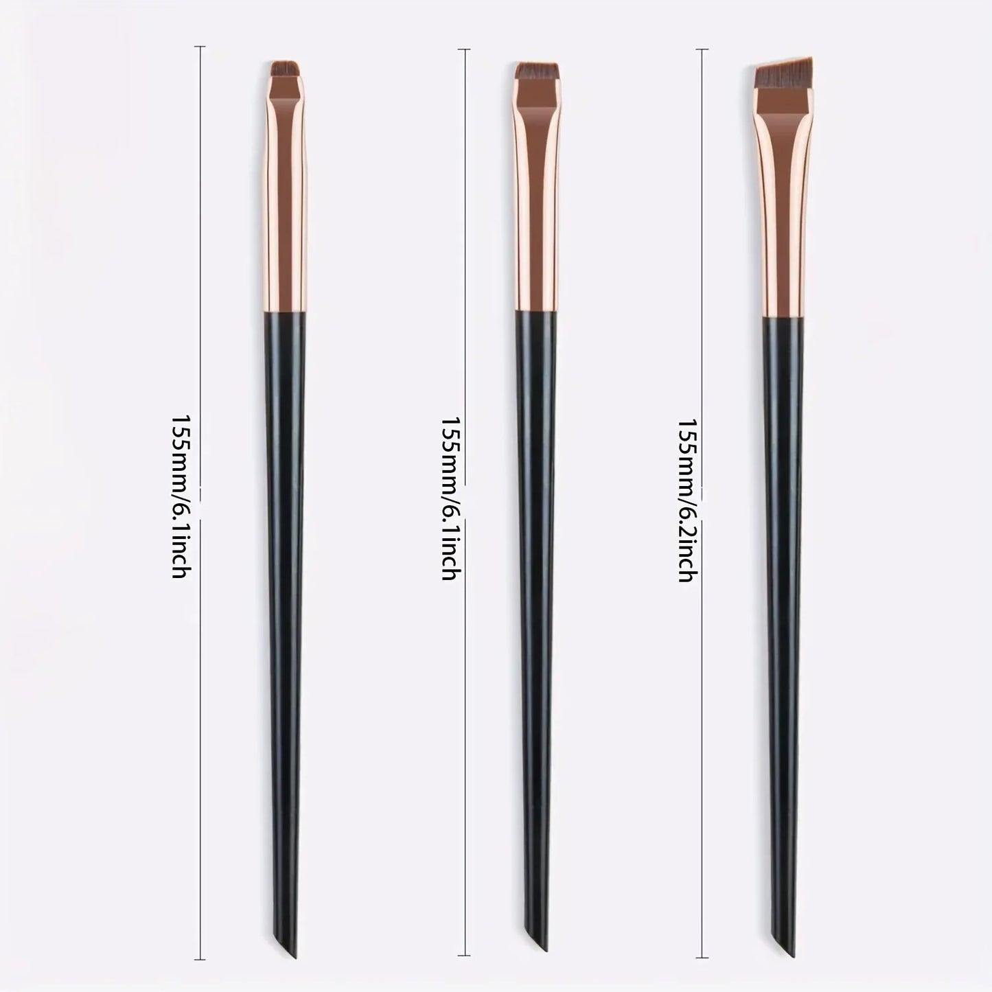 3Pcs Precision Eyeliner & Eyebrow Brush Set