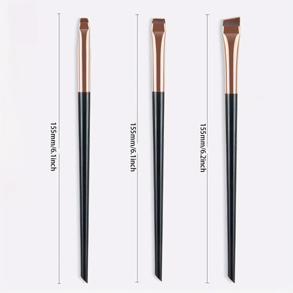3Pcs Precision Eyeliner & Eyebrow Brush Set