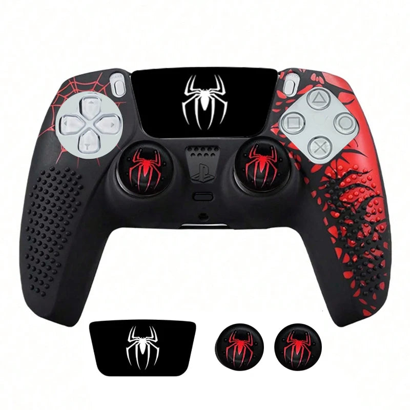For PS5 Controller Cover Case Anti-Slip Silicone Protective Skin Compatible with PS5 Controller with Thumb Grip Cap Sticker