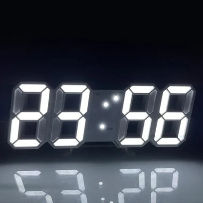 3D LED Digital Clock Luminous Fashion Wall Clock Multifunctional Creative USB Plug in Electronic Clock Home Decoration - Urbizia
