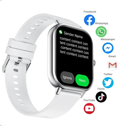 2025 2.01'' Smart Watch Bluetooth Call Play Music Smartwatch Fitness Clock Sport Waterproof Watches for Men Women iPhone Android - Urbizia