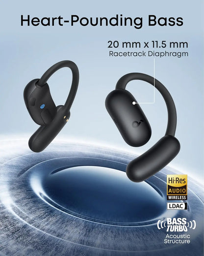 soundcore AeroFit 2 by Anker, Open-Ear Headphones, Real-Time Translation Earbuds, 4 Adjustable Positions (Refurbished)
