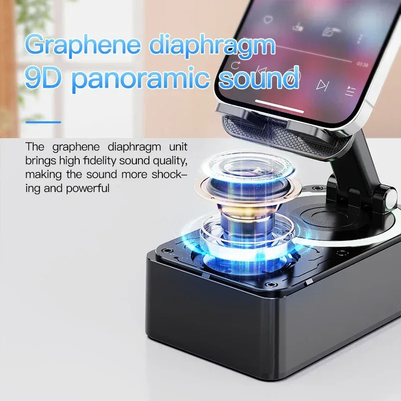 3-in-1 Bluetooth Speaker Phone Power Bank Foldable Wireless Speaker Phone Stand with Anti-Slip Pads For Video Meeting Live - Urbizia