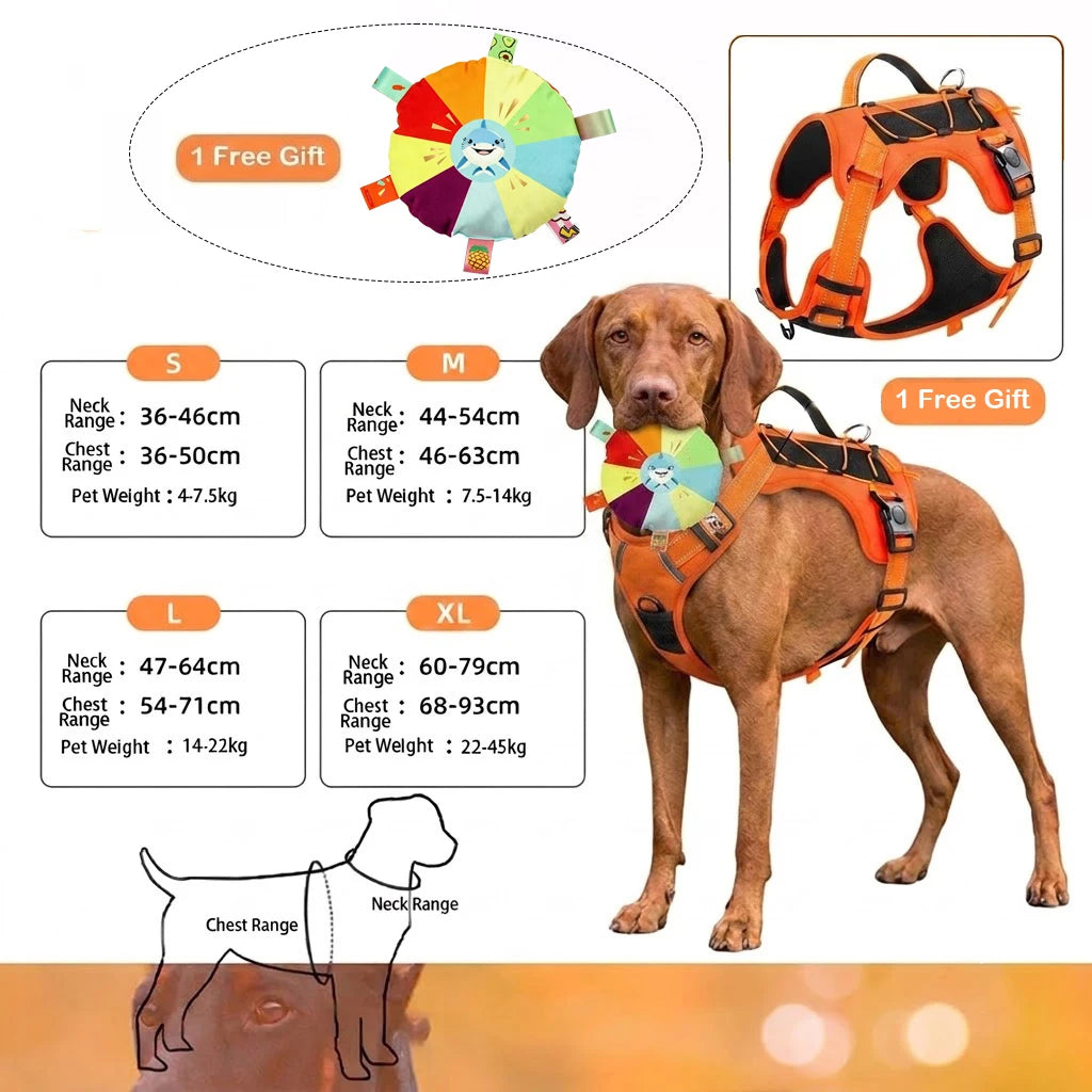 Reflective No-Pull Tactical Dog Harness