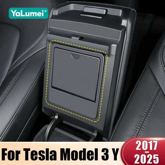 For Tesla Model 3 Y 2017 2018 2019 2020 2021 2022 2023 2024 2025 Car Hidden Storage Box Center Console Armrest Cover Organizer