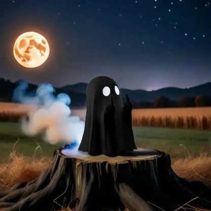 1 PCSCute Ghost Resin Statue With Middle Finger Spooky Halloween Decor For Shelf Mantel Coffee Table Display Home Party Ornament