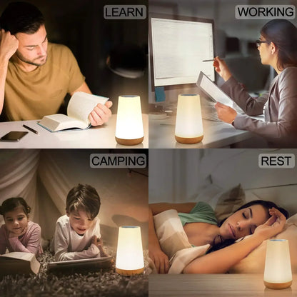 13 Color Changing Night Light Remote Control Touch USB Rechargeable RGB Night Lamp Dimmable Lamp Portable Table Bedside Lamp - Urbizia