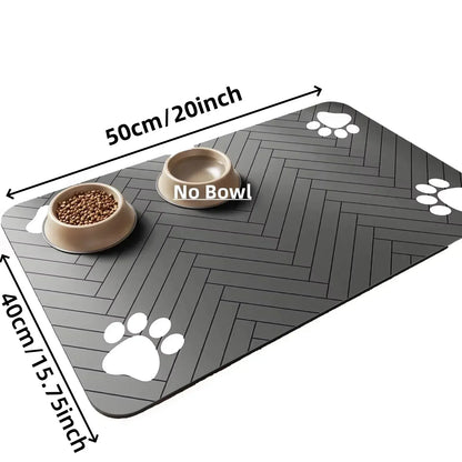 S（little kitten ）、M、L bsorbent Pet Feeding Mat, Waterproof Placemat for Dog & Cat Food & Water Bowls, Quick-Dry Rubber Backing - Urbizia
